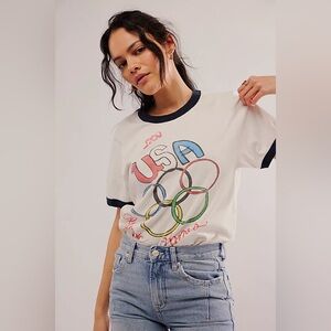 FREE PEOPLE x The Bureau USA Ringer Tee NWOT